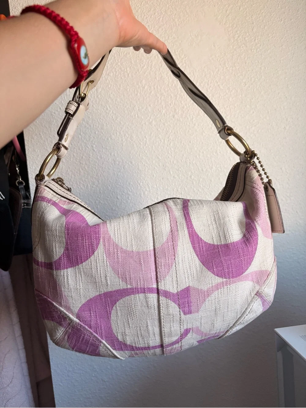 Women’s Pink & Cream Shoulder Bag